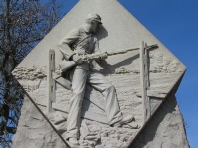 Relief on Front of Monument. Click for full size. Relief on Front of Monument image. Click for full size.