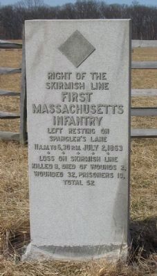 First Massachusetts Infantry Skirmish Line Marker image. Click for full size.