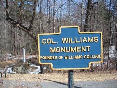 Col. Williams Monument Founder of Williams College Marker. Click for full size. Col. Williams Monument Founder of Williams College Marker image. Click for full size.