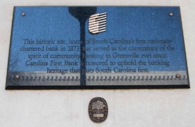 South Carolina's First National Bank Marker. Click for full size. South Carolina's First National Bank Marker image. Click for full size.