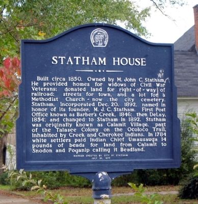 Statham House Marker image. Click for full size.