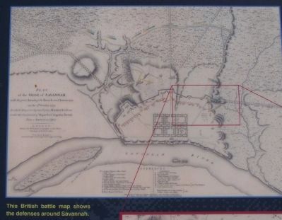 Marker's upper picture: British Plan of the Siege of Savannah image. Click for full size.