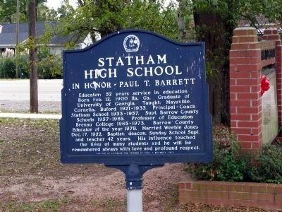 Statham High School Marker image. Click for full size.