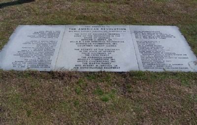 Memorial To The American Revolution Marker and Sponsors. Click for full size. Memorial To The American Revolution Marker and Sponsors image. Click for full size.