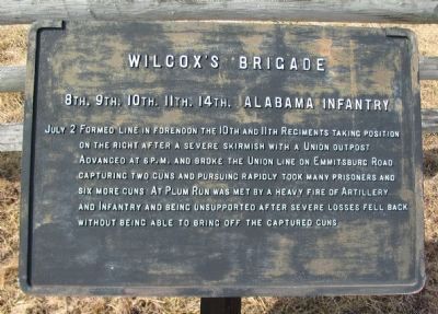 Wilcox's Brigade Tablet. Click for full size. Wilcox's Brigade Tablet image. Click for full size.