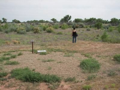 Area where the building stood overlooking the Pecos river. image. Click for full size.