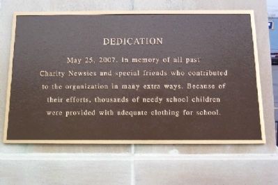 The Charity Newsies Marker Dedication image. Click for full size.