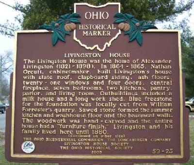 Livingston House Marker (Side A). Click for full size. Livingston House Marker (Side A) image. Click for full size.