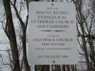 Site of Mount Bethel Evangelical Lutheran Church and Cemetery Marker image. Click for full size.