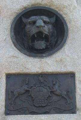 Close Up of Wildcat and State Coat of Arms. Click for full size. Close Up of Wildcat and State Coat of Arms image. Click for full size.
