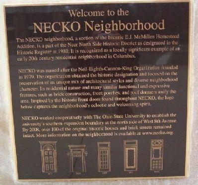 NECKO Neighborhood Marker. Click for full size. NECKO Neighborhood Marker image. Click for full size.