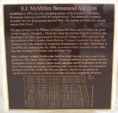 Elizabeth J. McMillen Homestead Addition Marker. Click for full size. Elizabeth J. McMillen Homestead Addition Marker image. Click for full size.