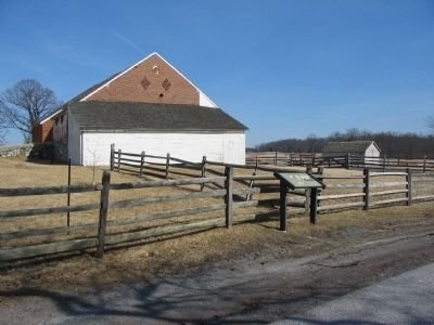 Marker and the Trostle Barn image. Click for full size.