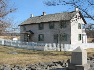 150th New York Infantry Marker in Front of the Trostle House. Click for full size. 150th New York Infantry Marker in Front of the Trostle House image. Click for full size.