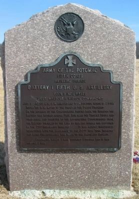 Battery I, Fifth U.S. Artillery Tablet. Click for full size. Battery I, Fifth U.S. Artillery Tablet image. Click for full size.