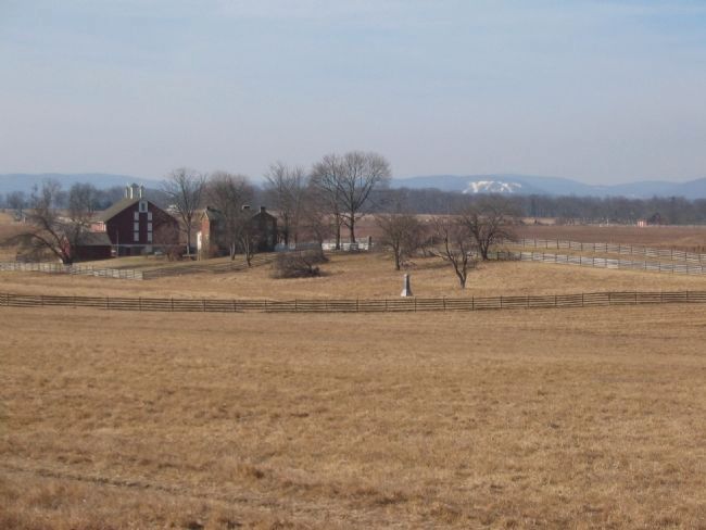 The Ward Marker Seen from Cemetery Ridge image. Click for full size.