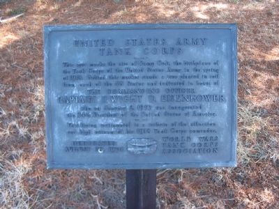 United States Army Tank Corps Marker. Click for full size. United States Army Tank Corps Marker image. Click for full size.