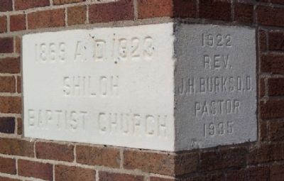 Shiloh Baptist Church Cornerstone image. Click for full size.