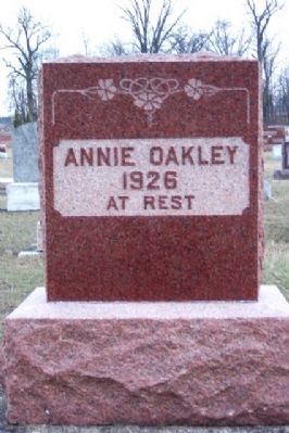 Annie Oakley Grave Marker In Brock Cemetery image. Click for full size.