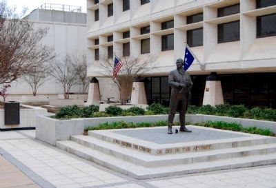 Roger Craft Peace Plaza and Marker -<br>Marker in Far Left<br>Greenville News Building in Background image. Click for full size.