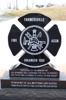 Farmersville Fire Department Memorial. Click for full size. Farmersville Fire Department Memorial image. Click for full size.