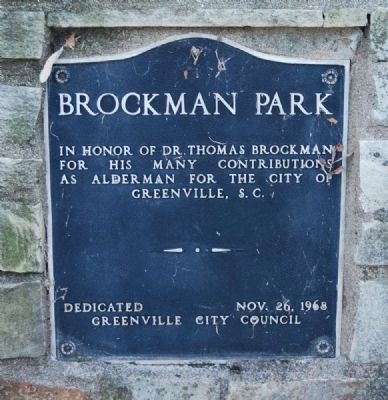 Brockman Park Marker -<br>Lower Plaque. Click for full size. Brockman Park Marker -<br>Lower Plaque image. Click for full size.