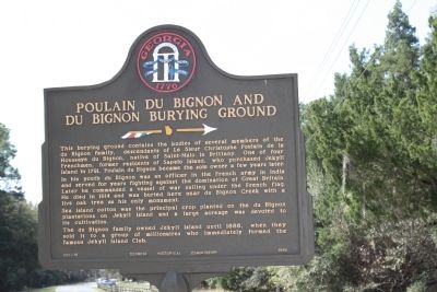 Poulain du Bignon and du Bignon Burying Ground Marker image. Click for full size.