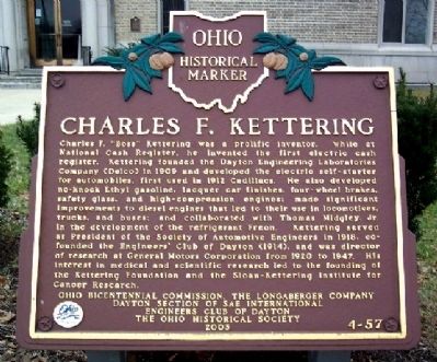 Charles F. Kettering Marker image. Click for full size.