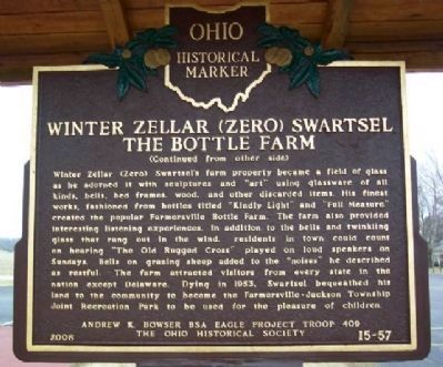 Winter Zellar (Zero) Swartsel The Bottle Farm Marker (Side B) image. Click for full size.