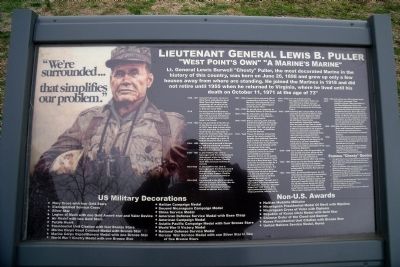 Lieutenant General Lewis B. Puller Marker image. Click for full size.