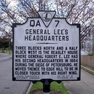 General Lee's Headquarters Marker. Click for full size. General Lee's Headquarters Marker image. Click for full size.