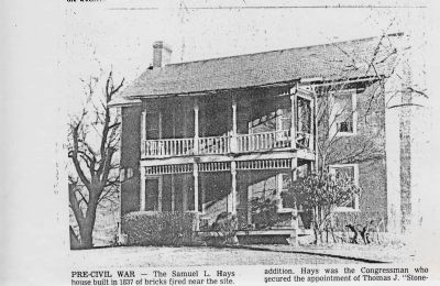 "Old Brick" Home built by Samuel Lewis Hays image. Click for full size.