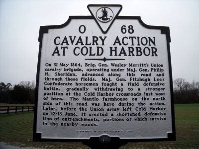 Cavalry action at Cold Harbor Marker image. Click for full size.