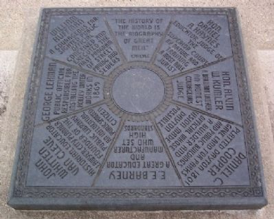 "The History of the World is the Biography of Great Men" Marker. Click for full size. "The History of the World is the Biography of Great Men" Marker image. Click for full size.