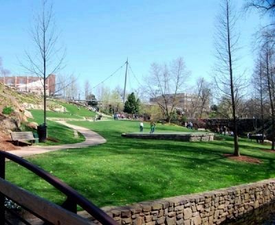 Falls Park from the Greenville Arboretum Marker image. Click for full size.