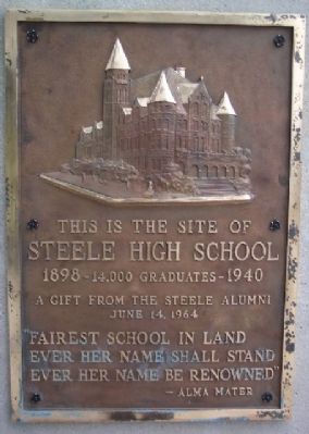 Steele High School Marker. Click for full size. Steele High School Marker image. Click for full size.