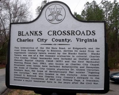 Blanks Crossroads Marker image. Click for full size.