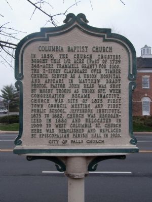 Columbia Baptist Church Marker image. Click for full size.