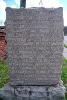 Battle of the Crater Covered Way Marker image. Click for full size.