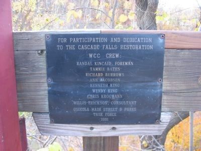 Cascade Falls Restoration Marker image. Click for full size.