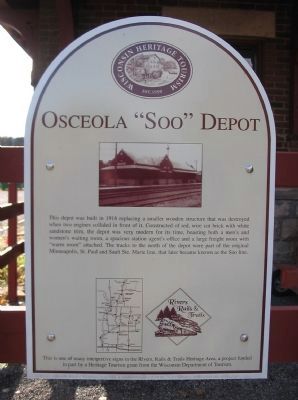 Osceola "Soo" Depot Marker. Click for full size. Osceola "Soo" Depot Marker image. Click for full size.