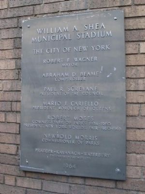 William A. Shea Municipal Stadium Marker. Click for full size. William A. Shea Municipal Stadium Marker image. Click for full size.