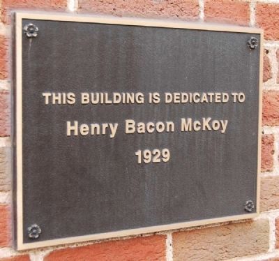 Henry Bacon McKoy Plaque<br>To the Right of the Washington Street Entrance. Click for full size. Henry Bacon McKoy Plaque<br>To the Right of the Washington Street Entrance image. Click for full size.