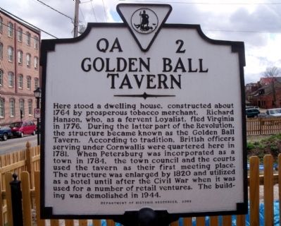 Golden Ball Tavern Marker image. Click for full size.