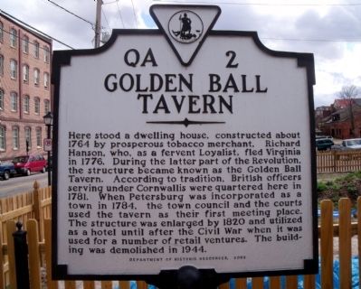 Golden Ball Tavern Marker. Click for full size. Golden Ball Tavern Marker image. Click for full size.