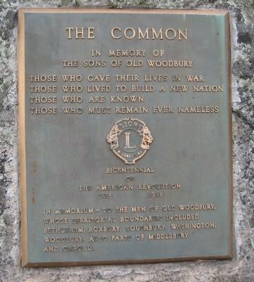 Plaque in Memory of the Sons of Old Woodbury image. Click for full size.