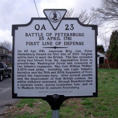 Battle of Petersburg Marker. Click for full size. Battle of Petersburg Marker image. Click for full size.