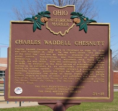 Charles Waddell Chesnutt Marker image. Click for full size.