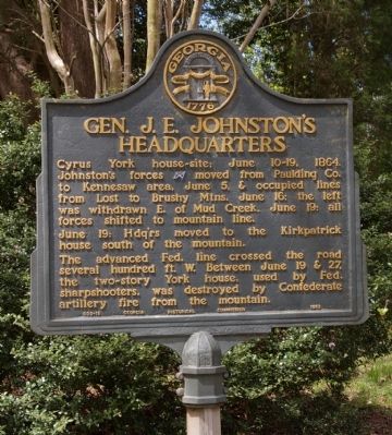 Gen. J. E. Johnstons Headquarters Marker image. Click for full size.
