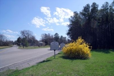 Raceland (S 46) and Gravelly Run Quaker Meeting Hosue (S 42) Markers.. Click for full size. Raceland (S 46) and Gravelly Run Quaker Meeting Hosue (S 42) Markers. image. Click for full size.